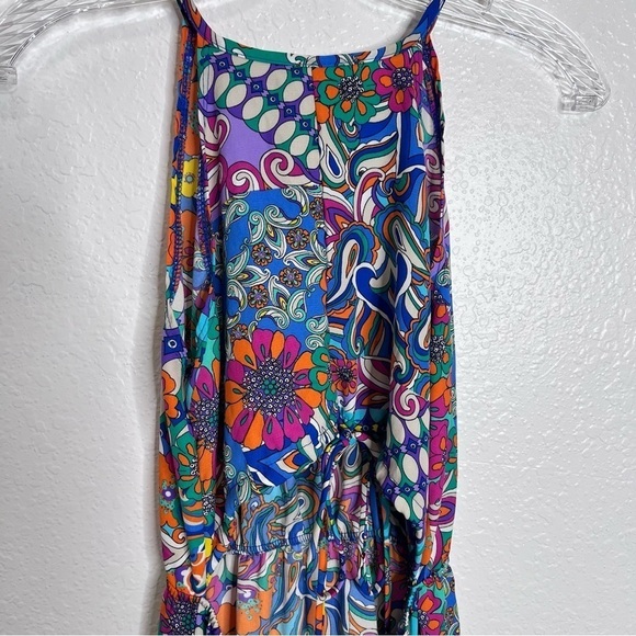 If She Loves Dress Women Small Maxi 70s Floral Cut Out Poppy Reversible  B29 - Picture 9 of 12